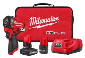 Milwaukee Tool M12 FUEL™ Stubby 3/8" Impact Wrench Kit, 2562-22