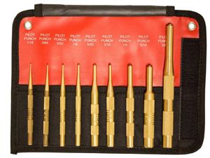 Mayhew 9 Piece Brass Pilot Punch Set, 61367