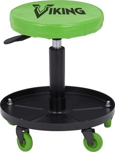 American Forge &amp; Foundry Viking by AFF - Mechanic's Roller Stool w/ Adjustable Height - 300 Lbs. Capacity