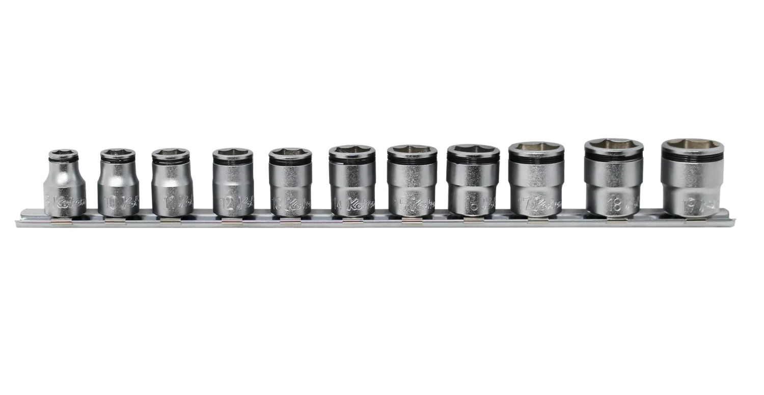Ko-ken USA 3/8 Sq Dr NUT GRIP Socket Set 8mm-19mm - 11 piece - RS3450M-11