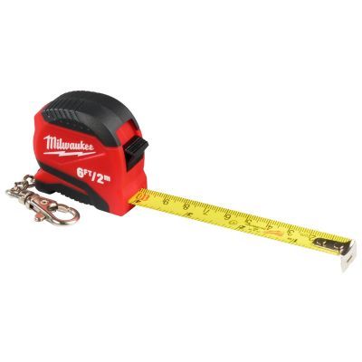 Milwaukee Tool 6ft/2m Keychain Tape Measure, 48-22-1706
