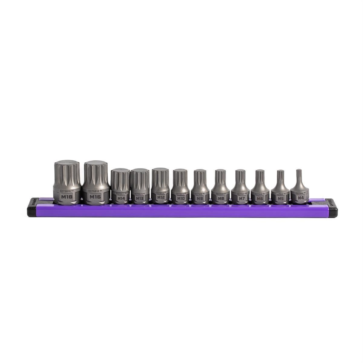Grip Edge Tools 12-PC RPT 1/4 &amp; 3/8 Drive Low Profile Triple Square Dual Action Driver Bit Set