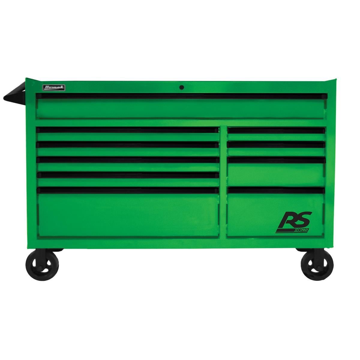 Homak Manufacturing 54" RS PRO 10-Drawer Roller Cabinet with 24" Depth, Lime Green