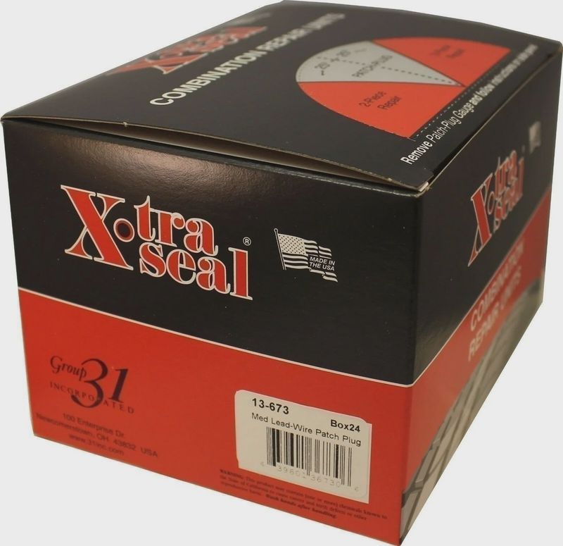 XtraSeal 13-673 Medium 1/4" Patch Plug Combo Tire Repair 24pc Lead Wire 31 Inc.