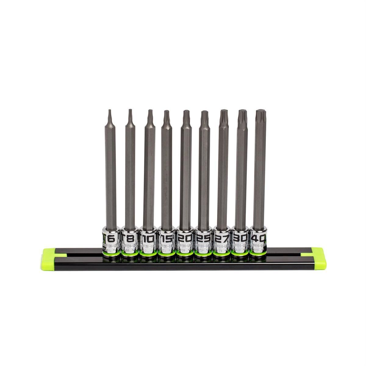 Grip Edge Tools 9 Piece Long 1/4 Inch Drive RPT Star Driver Set