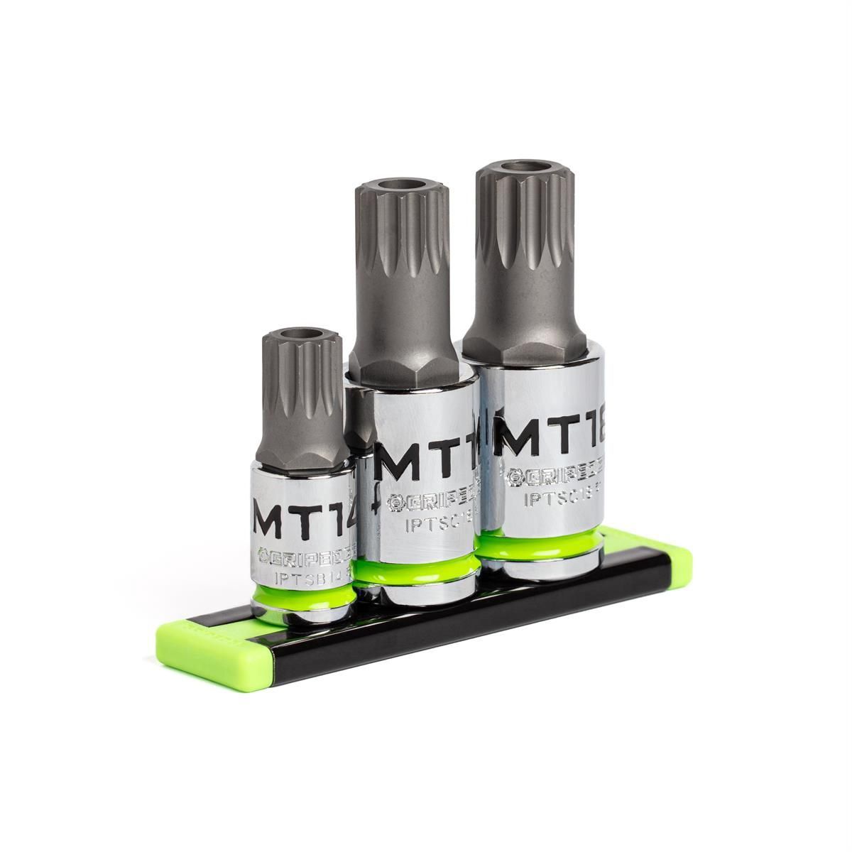 Grip Edge Tools 3-PC RPT 3/8 &amp; 1/2" Drive Standard Security Triple Square Bit Socket Set