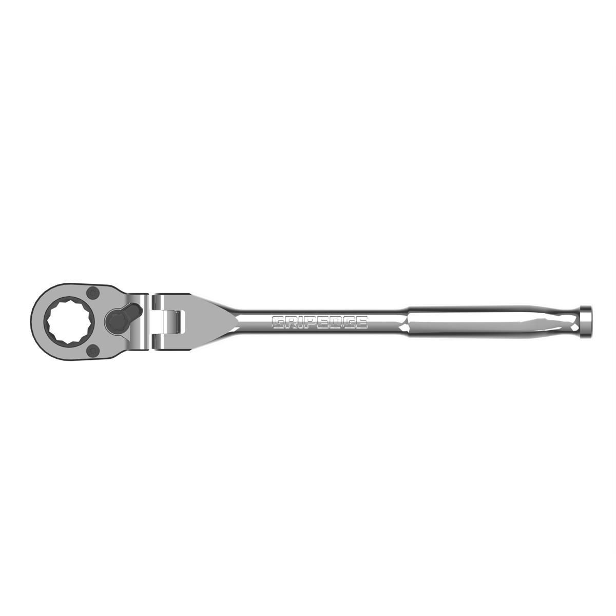 GripEdge Tools GripEdge 1/4" Drive Standard Flex Head 7/16 Hex Low Profile Dual Action Driver Ratchet