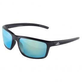 Bullhead Safety Pompano Safety Glasses - Black Frame - Polarized Blue Mirror PFT Anti-Fog LensBH2769PFT