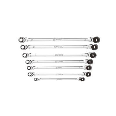 K Tool International Wrench Set 7 Piece Metric Ratcheting Reversible Double Box Universal Spline 90 Tooth (KTIXDDBM4 and KTIXDDBM10)KTIXDKITDBM14