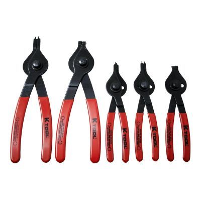 K Tool International Pliers Set Snap Ring Reversible 5 Piece, 55001