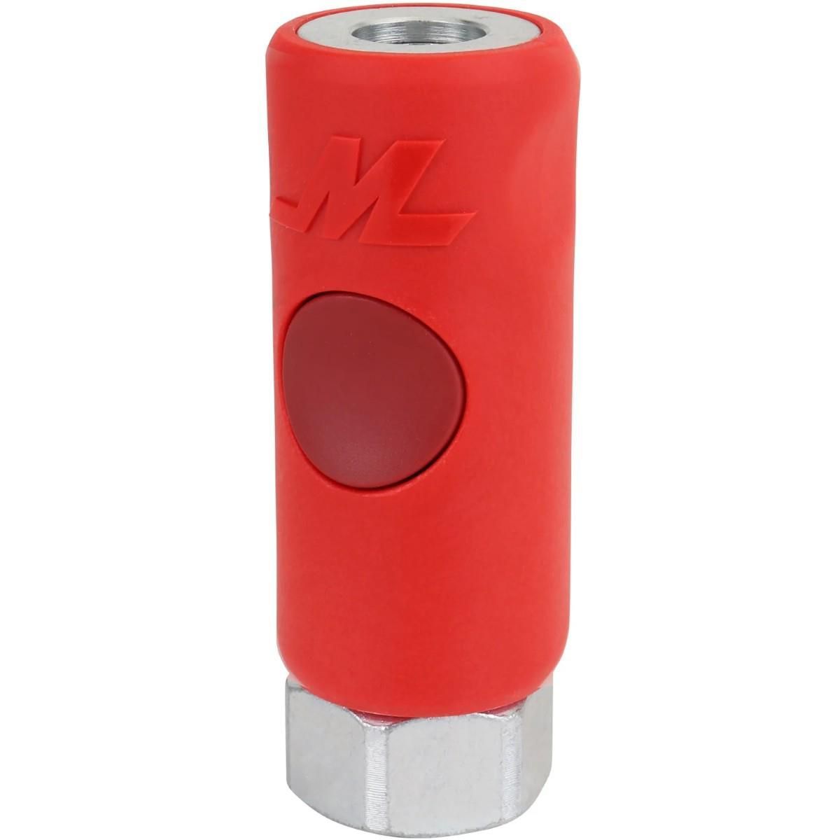 Milton M-Style Push Button Safety Air Hose Coupler, 1/4" FNPT, Industrial Quick Disconnect Fitting, 715PB