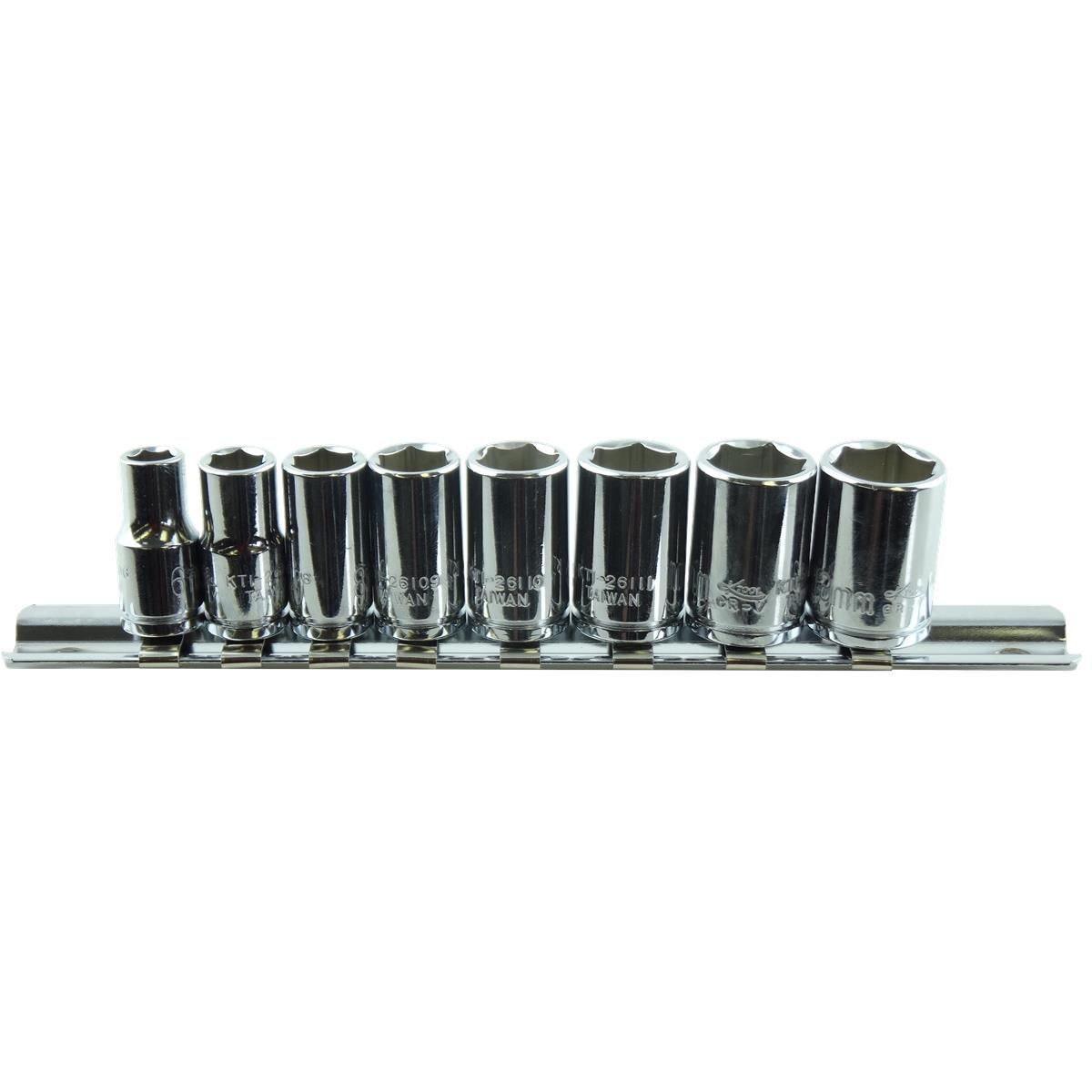 K Tool International 8 Piece Metric Socket Set 1/4" Drive, 26100