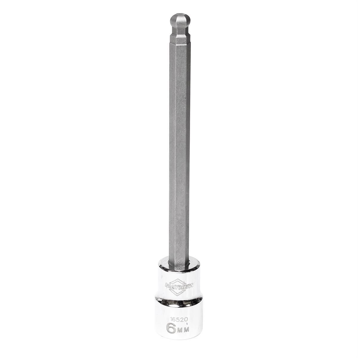 Mayhew 6 MM Metric Ball Hex Medium Insert Socket Bit, 3/8-Inch Drive, 16520
