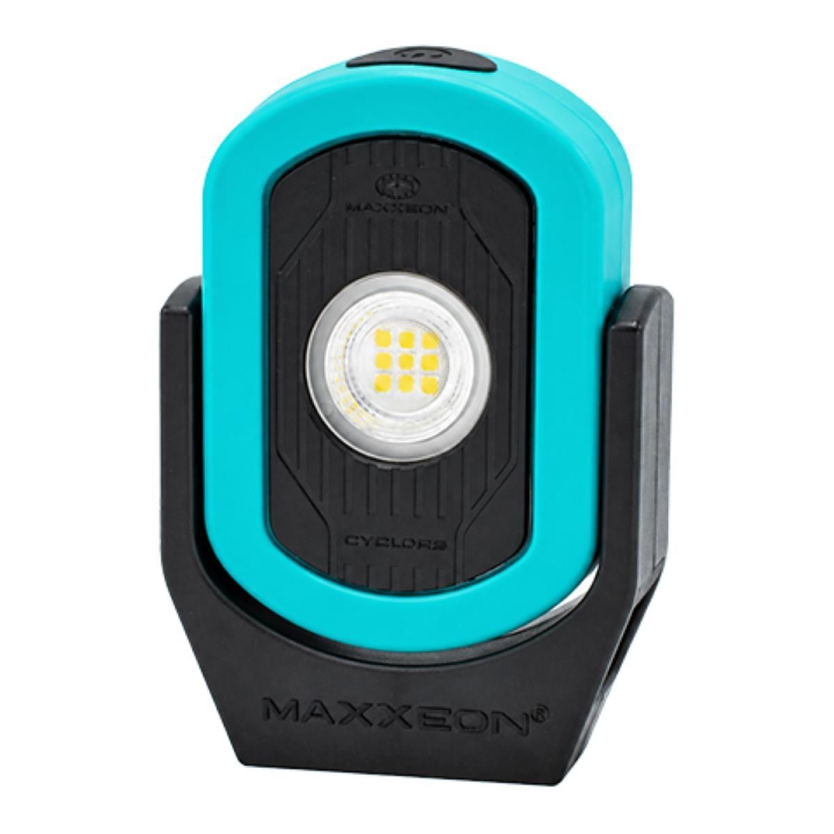 Maxxeon WorkStar CYCLOPS Rechargeable Work Light - HiVis Teal, 00817