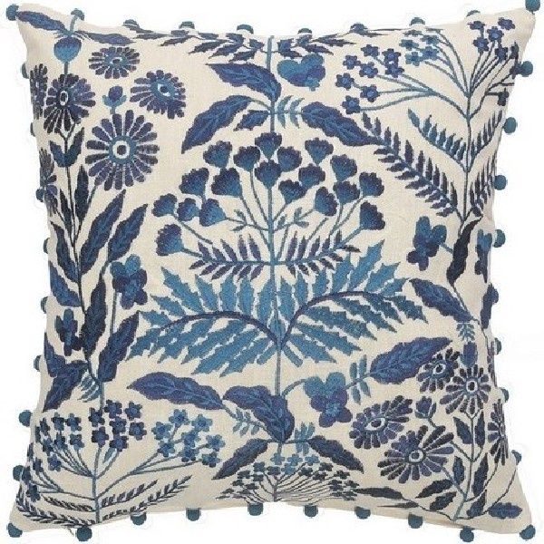 White-Navy Pillow (Feather-filled)