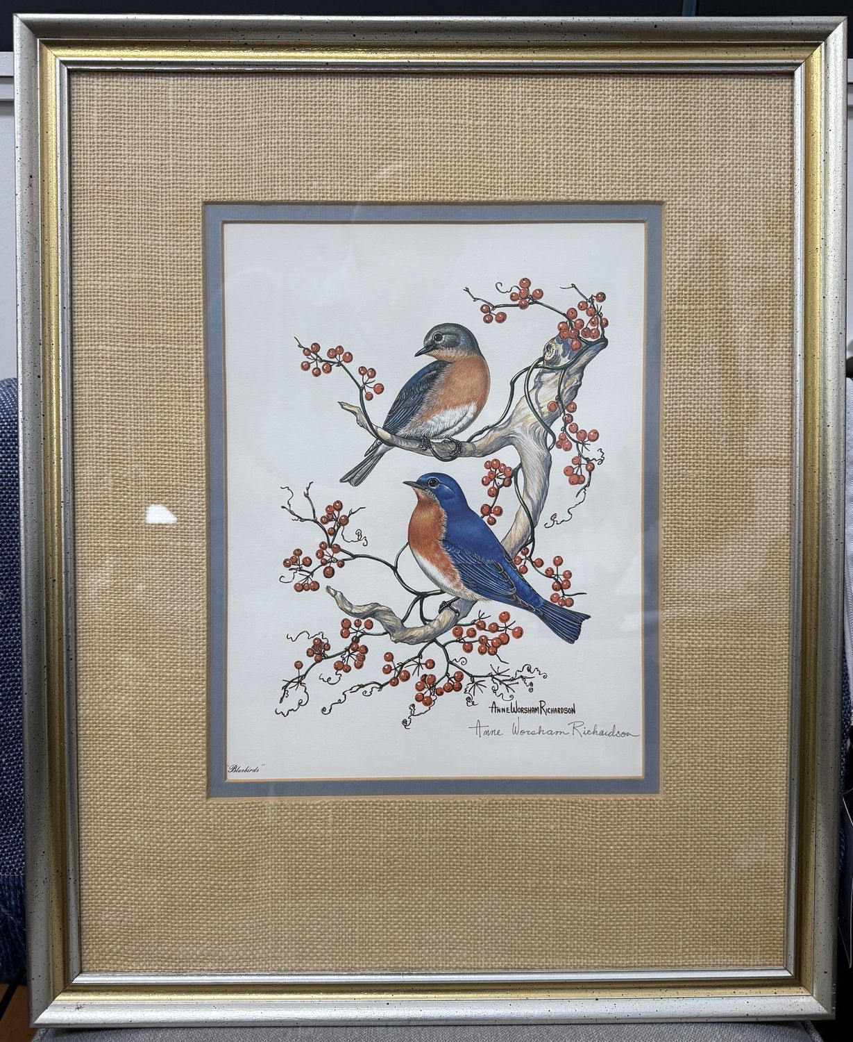 “Bluebirds” signed artist’s proof by Anne Worsham Richardson