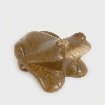Frog Hand-carved from Leopard Stone