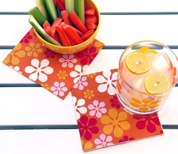 Modfest (Org/Yel) Cocktail Napkins