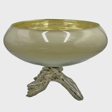 Handmade Aluminum &amp; Glass Bowl