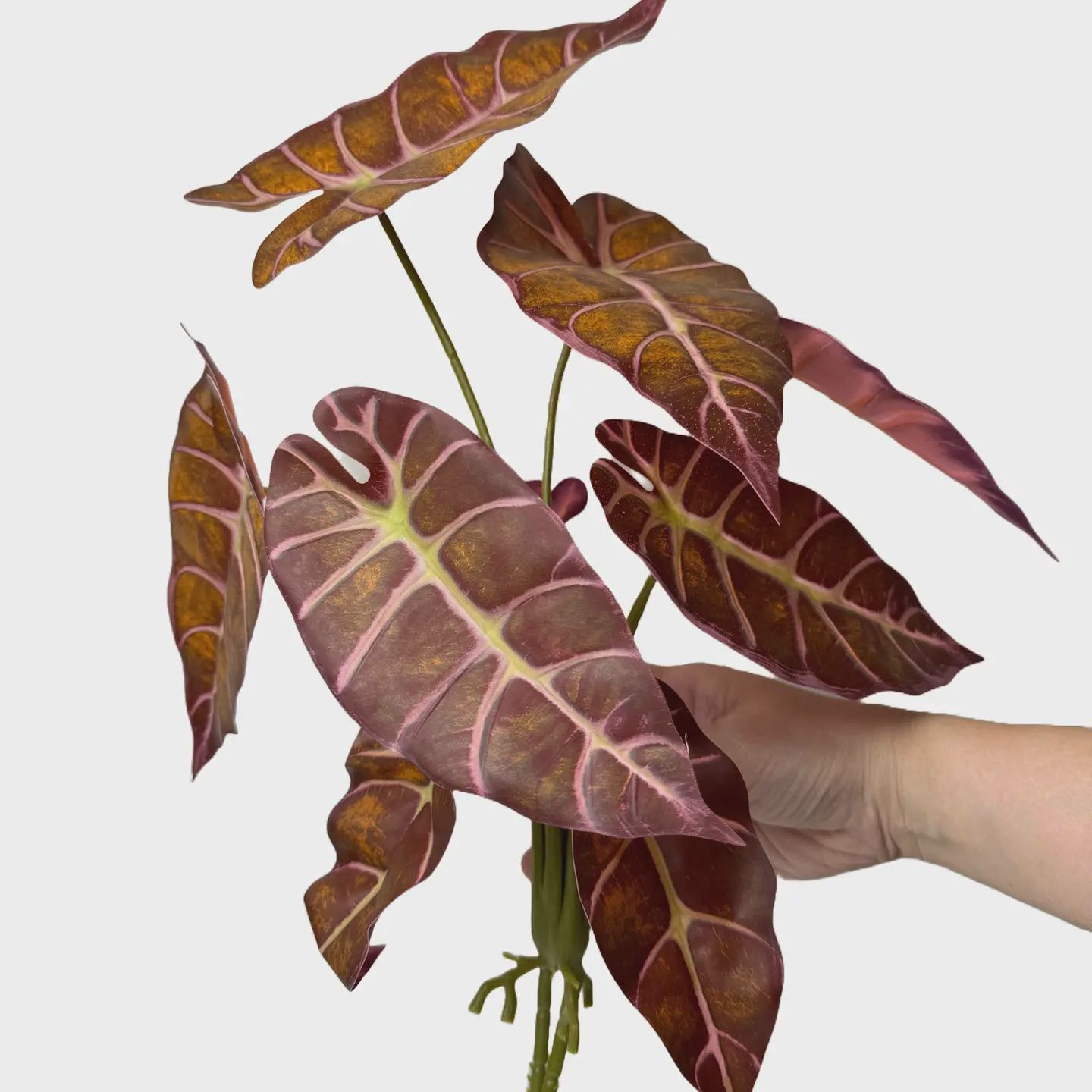 Artificial Alocasia Elephant Ear Bush (16&quot;)