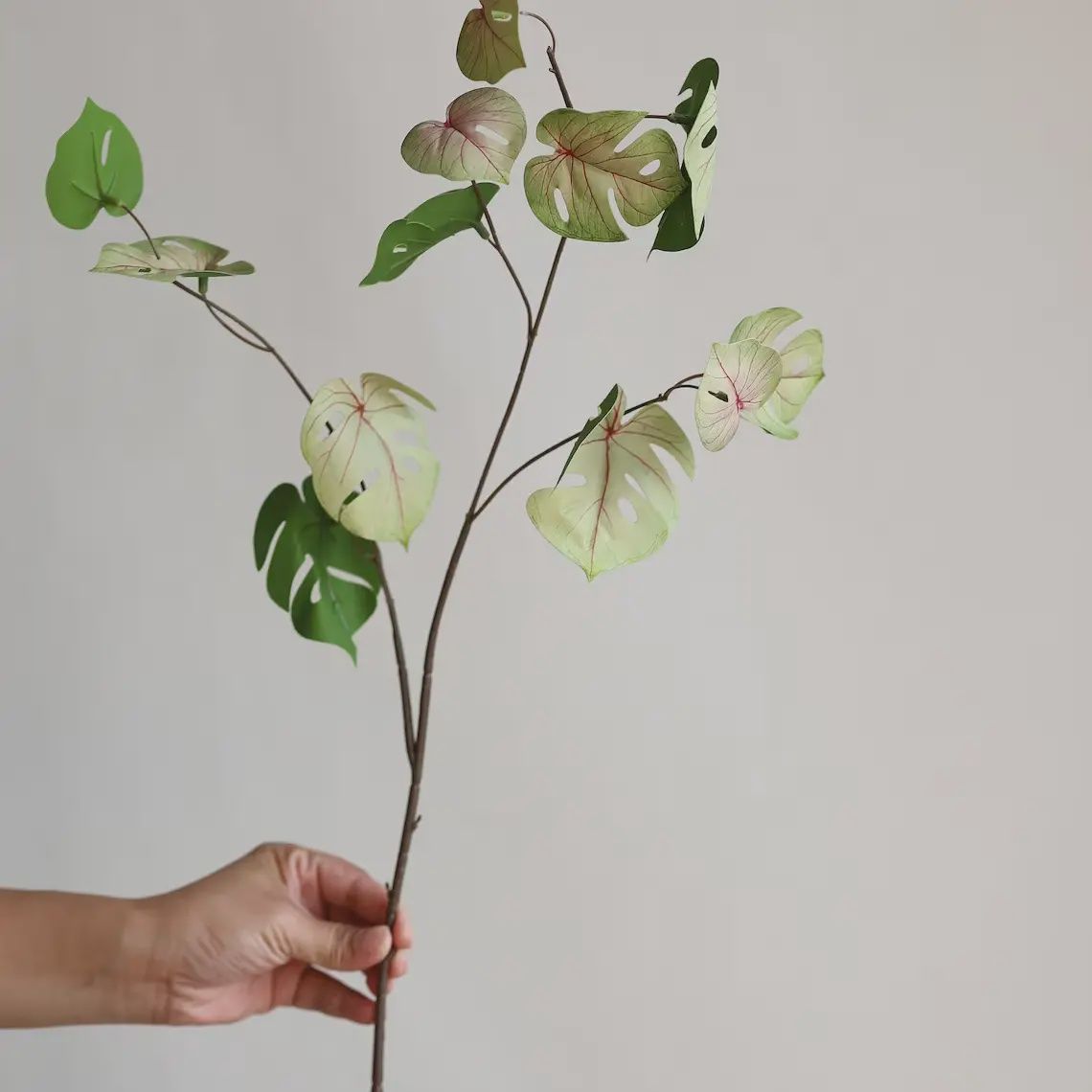 Soft Touch Monstera Spray (Pink/Green)