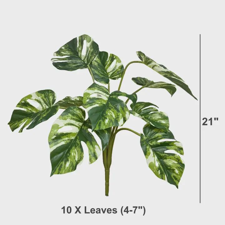 21&quot; Artificial White/Green Monstera