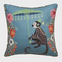 Monkey w/Umbrella Pillow (Blue)