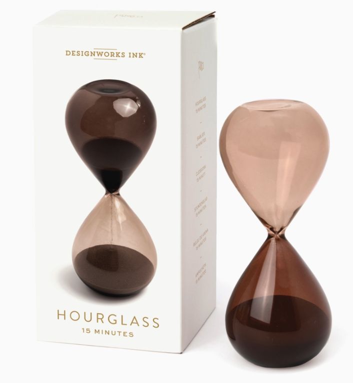 Smoky Quartz Hourglass, 15 Min