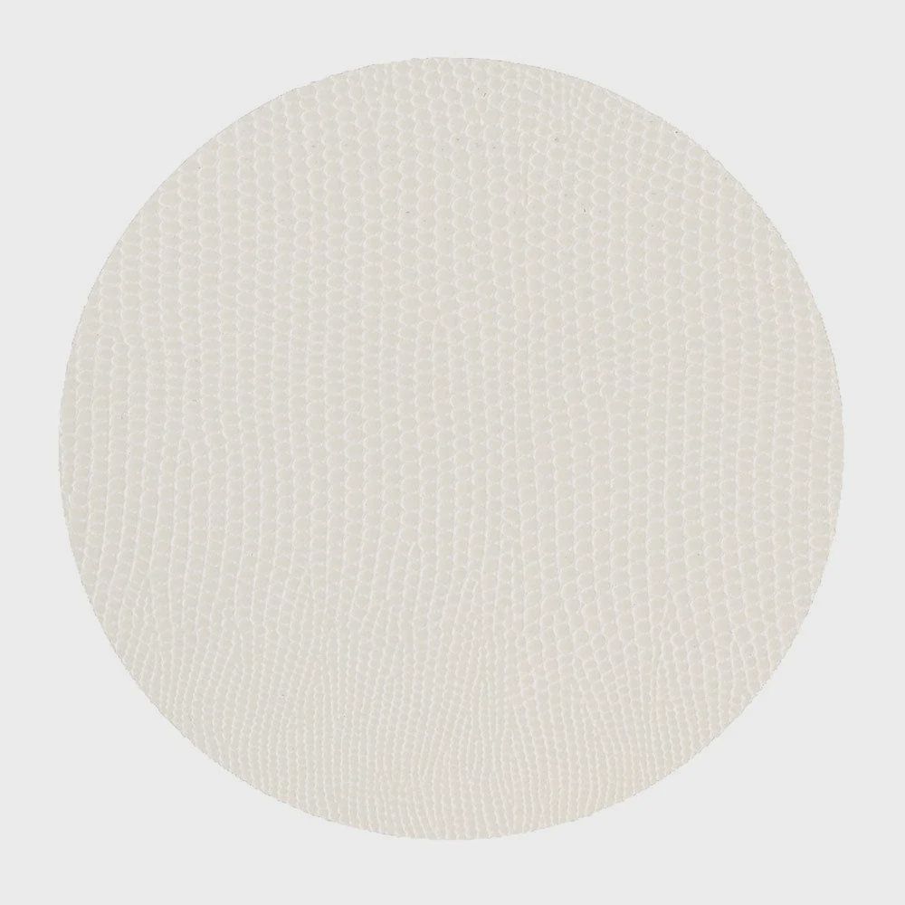 Cream Lizard Round Coasters - 8 Pk