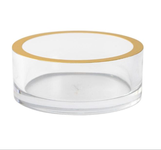 Clear w/Gold Rim Wine Coaster