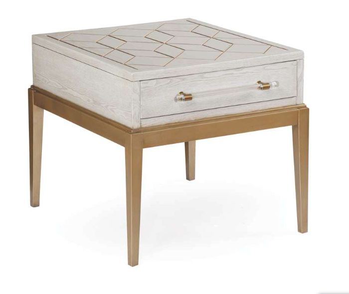 Perrine White End Table