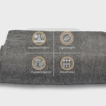 Gray Alpaca Throw Blanket (85x65)