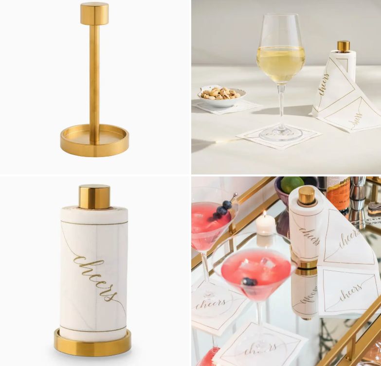 Cocktail Napkin Dispenser Stand - GOLD