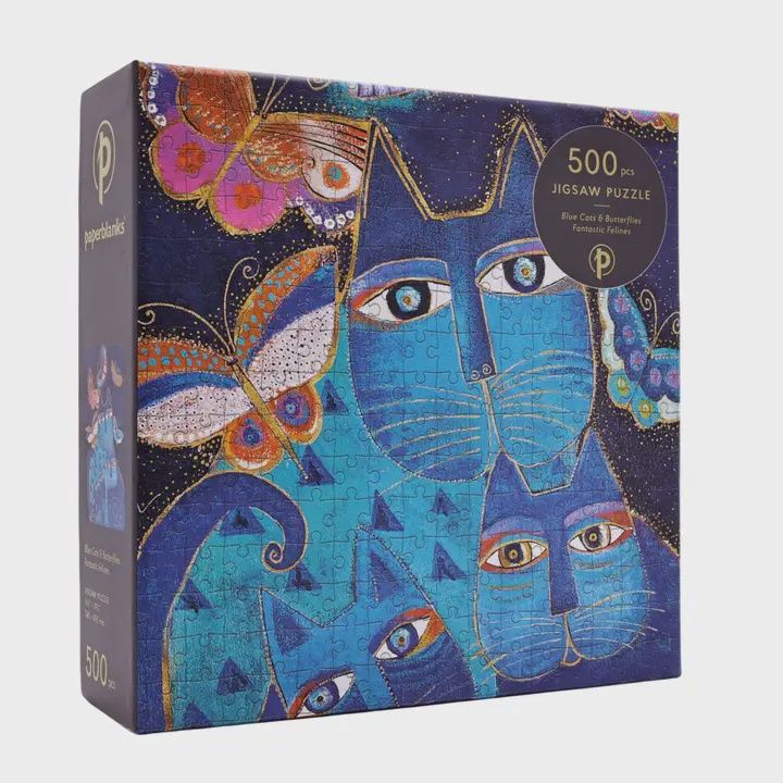 Paperblanks Blue Cats &amp; Butterflies 500 Piece Puzzle