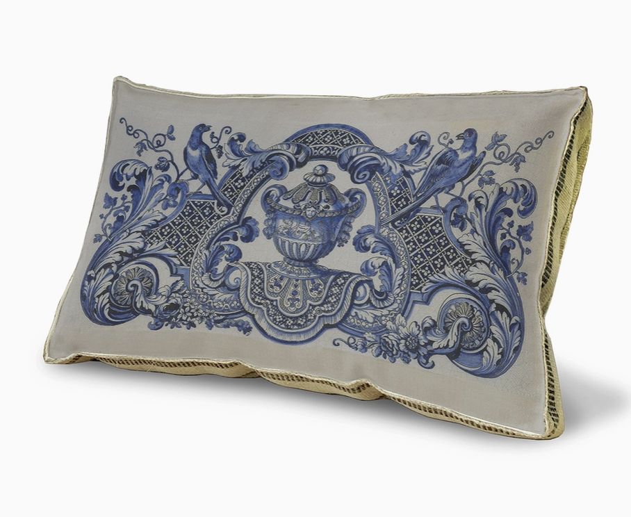 Vintage Pottery Pillow - 23" x 15"