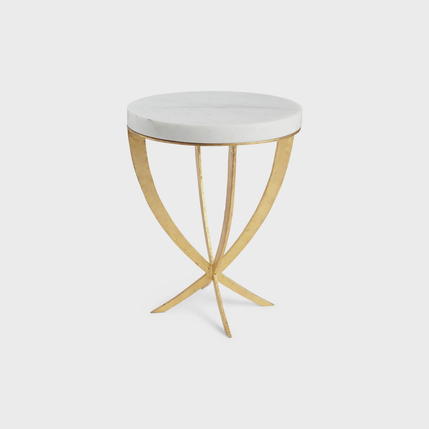 Marble &amp; Gold Plie Side Table