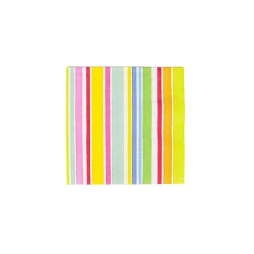 Caspari Cabana Stripe Bright Cocktail Napkins - 20 per Package