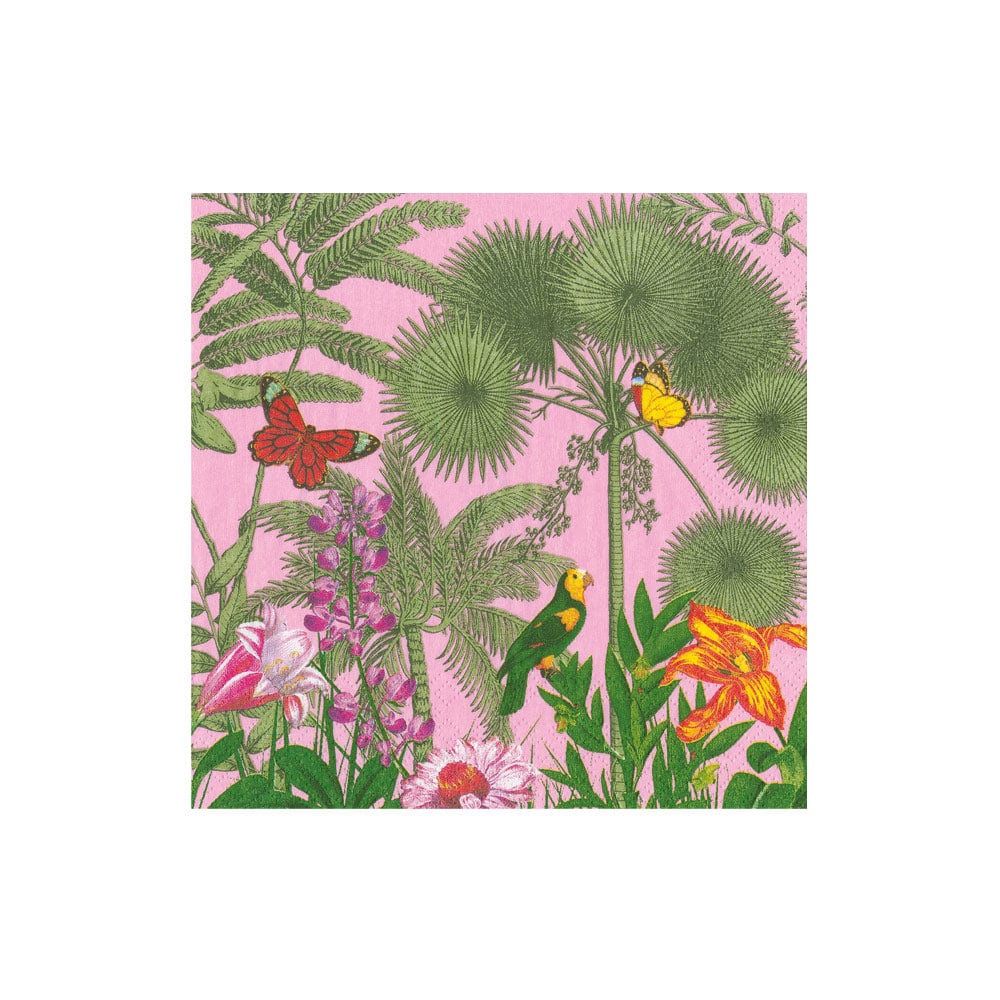 Paradise Garden Pink Cocktail Napkins
