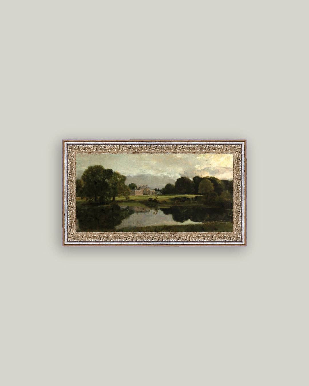 Malvern Hall in Warwickshire Framed Antique Art, Frame Size: 12x7