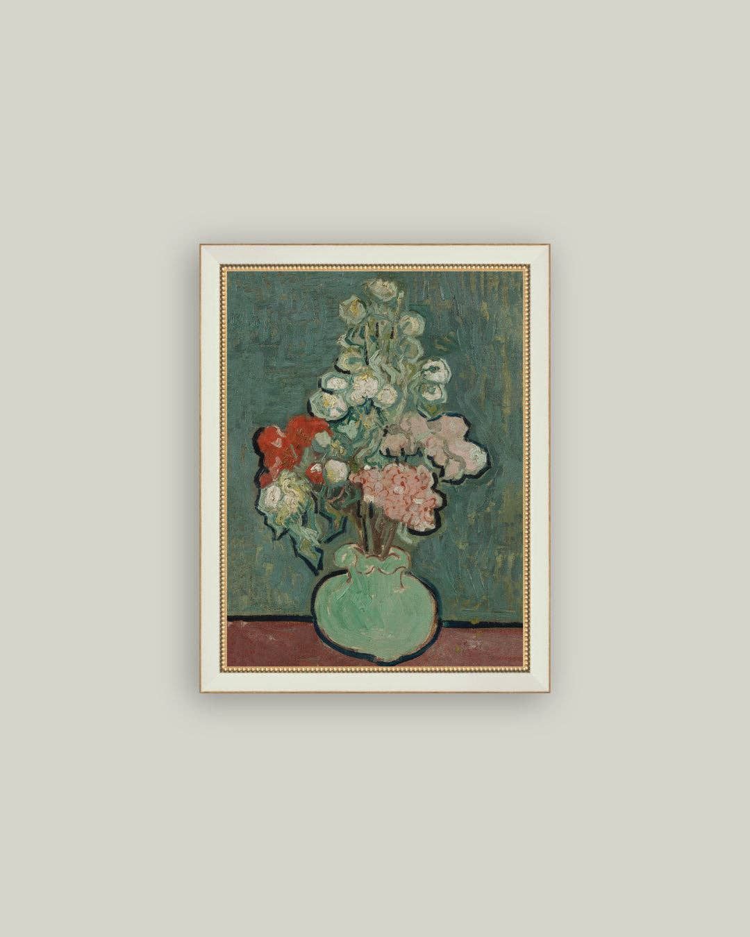 Green Vase Framed Antique Art, Frame Size: 7x9