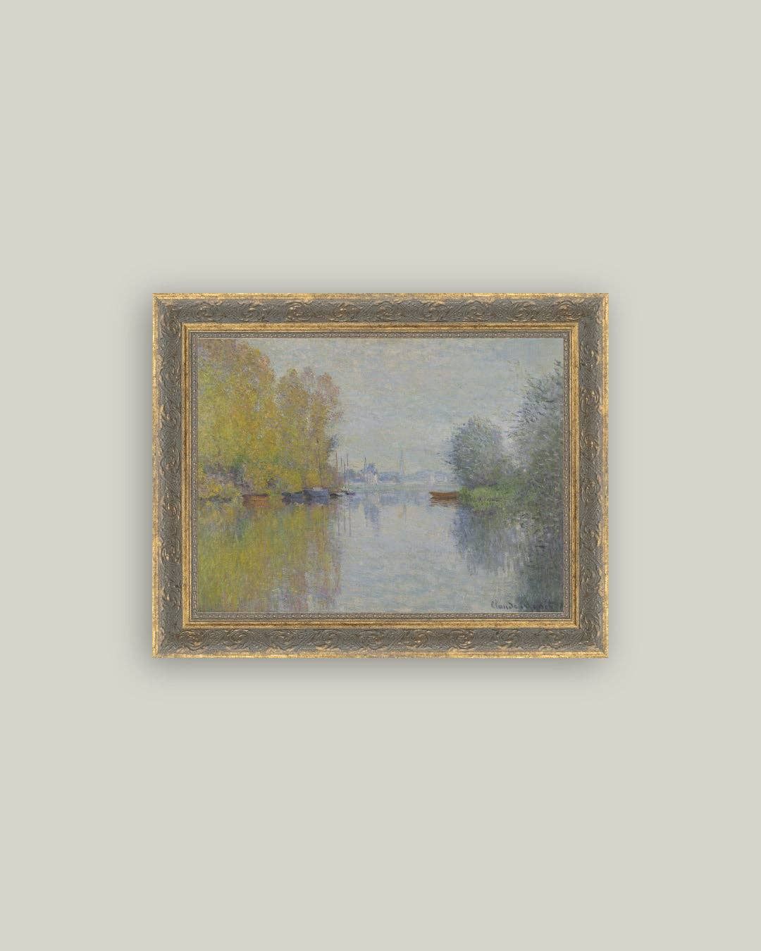 Autumn on the Seine Framed Antique Art, Frame Size: 10x8
