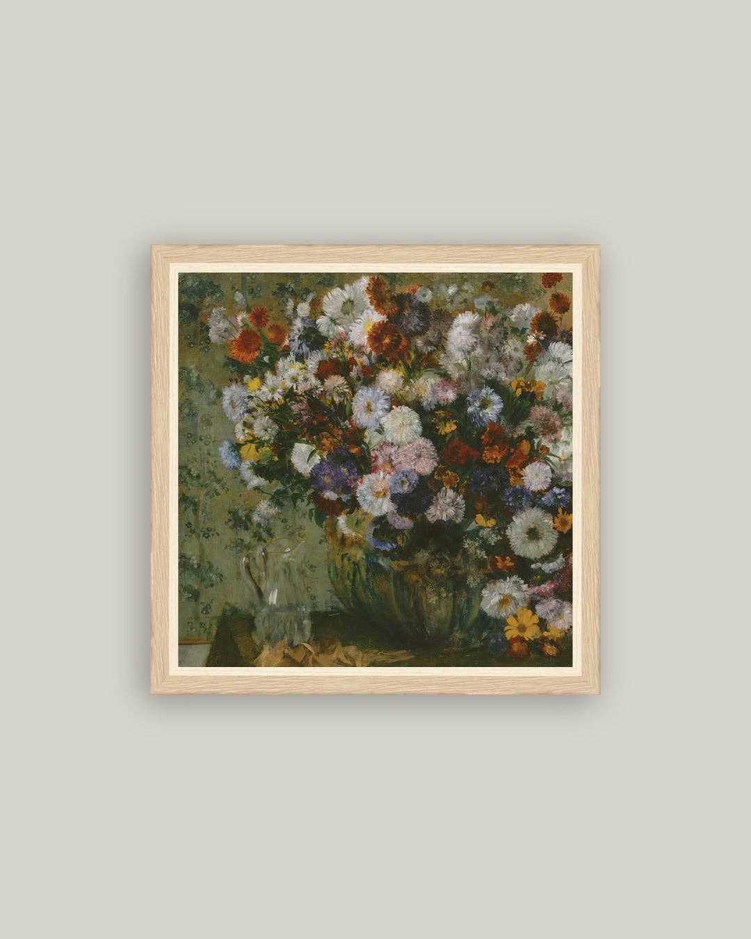 Bright Bouquet Framed Antique Art, Frame Size: 8x8