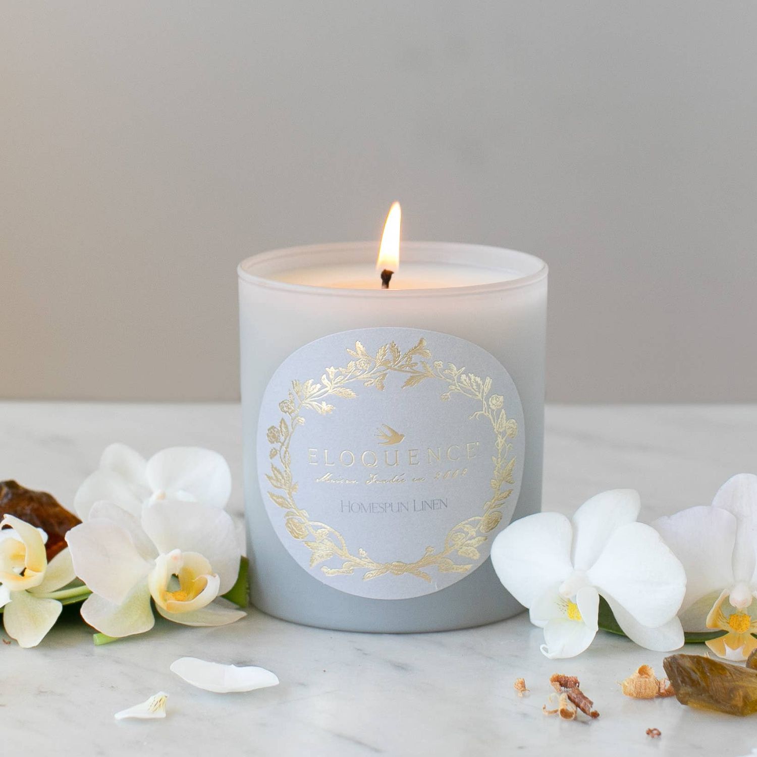 Perfume Candle in Homespun Linen