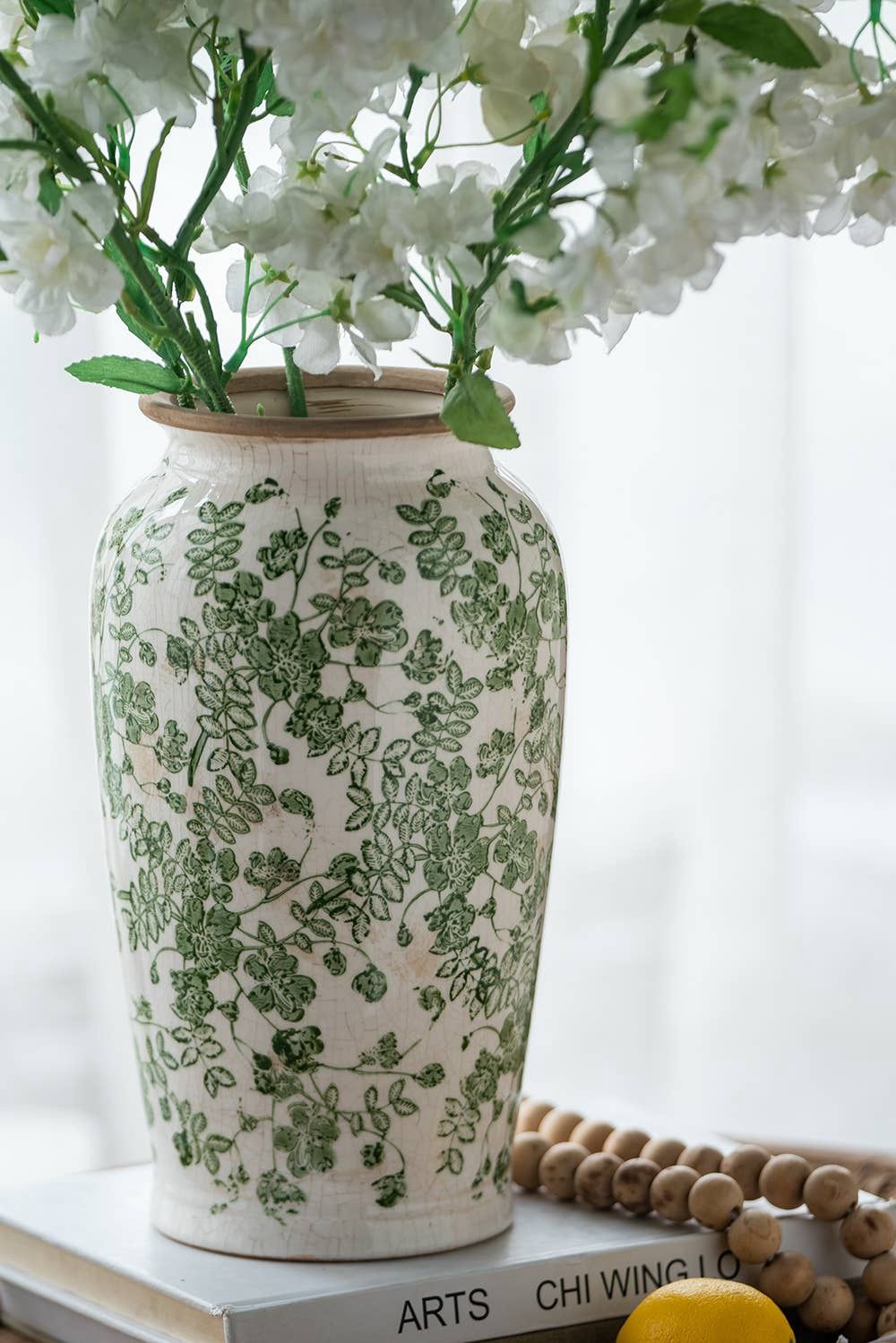 6.5x6.5x11.5" Verdant Whisper Ceramic Vase