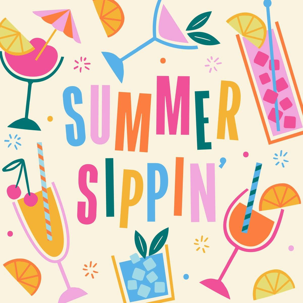 Funny Cocktail Napkins | Summer Sippin