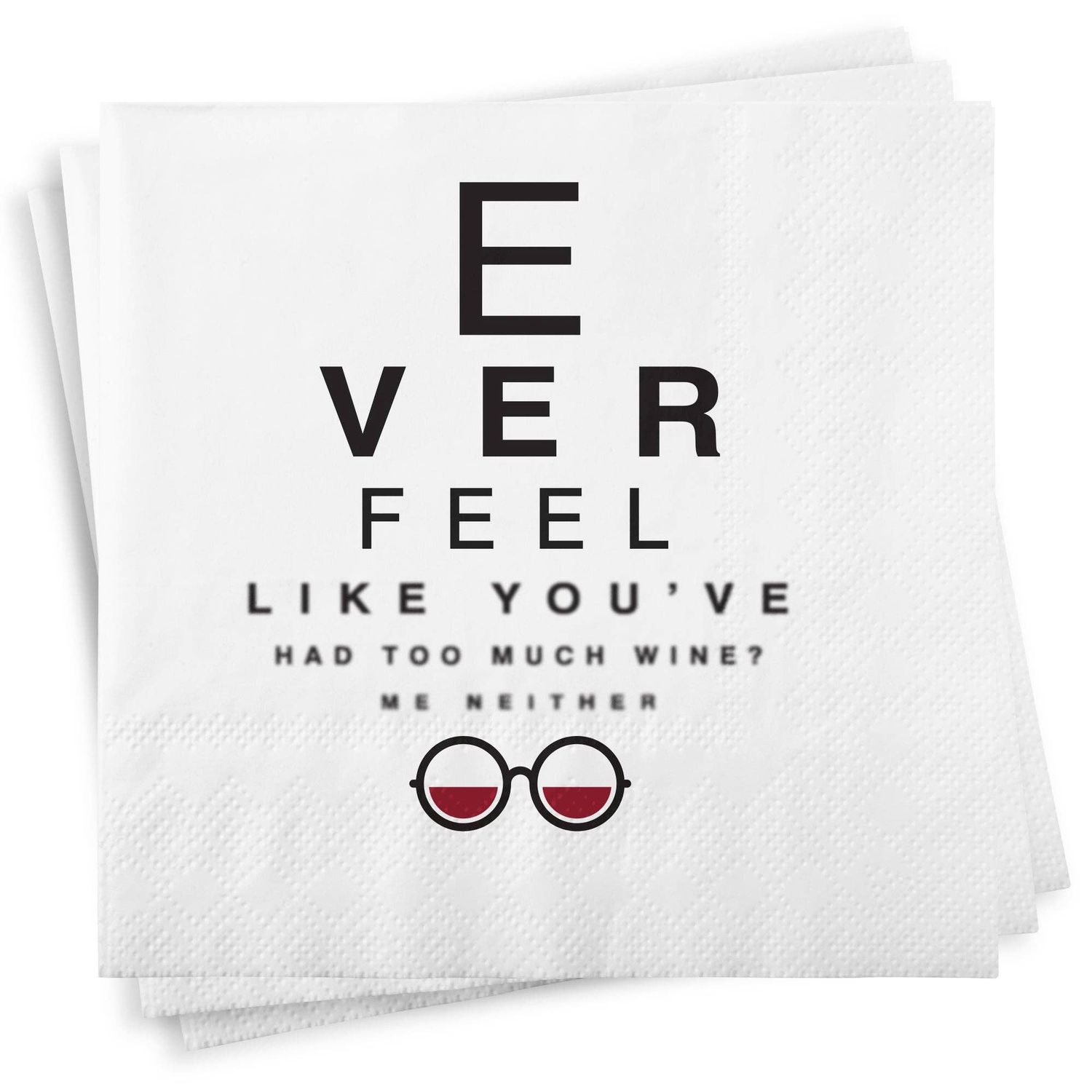 Funny Cocktail Napkins - Wine Eye Chart