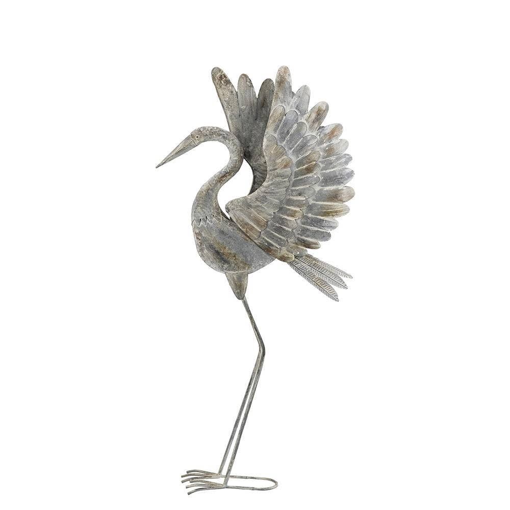 21x8x42" Crane Sculpture - White