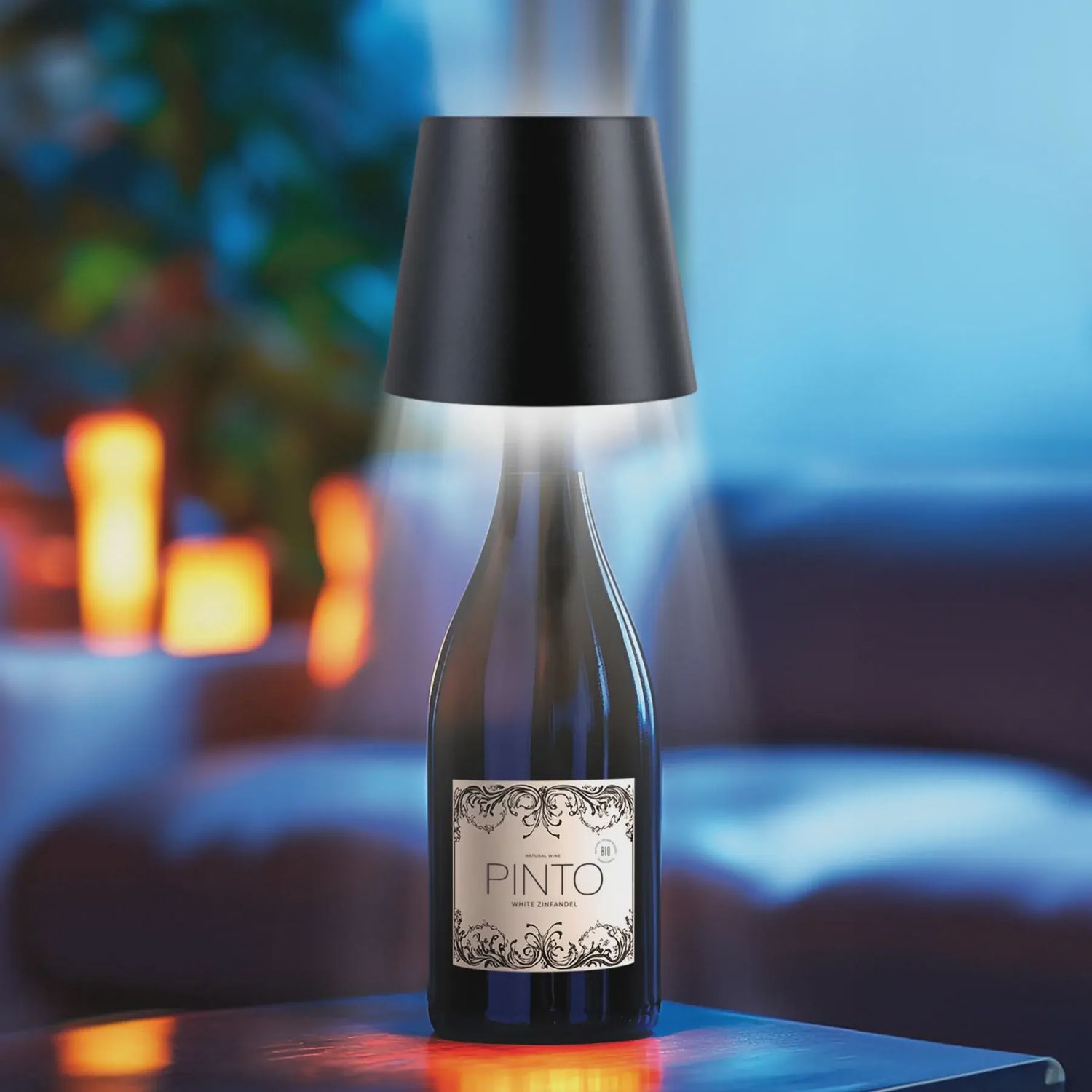 Wine Bottle Lamp - Black