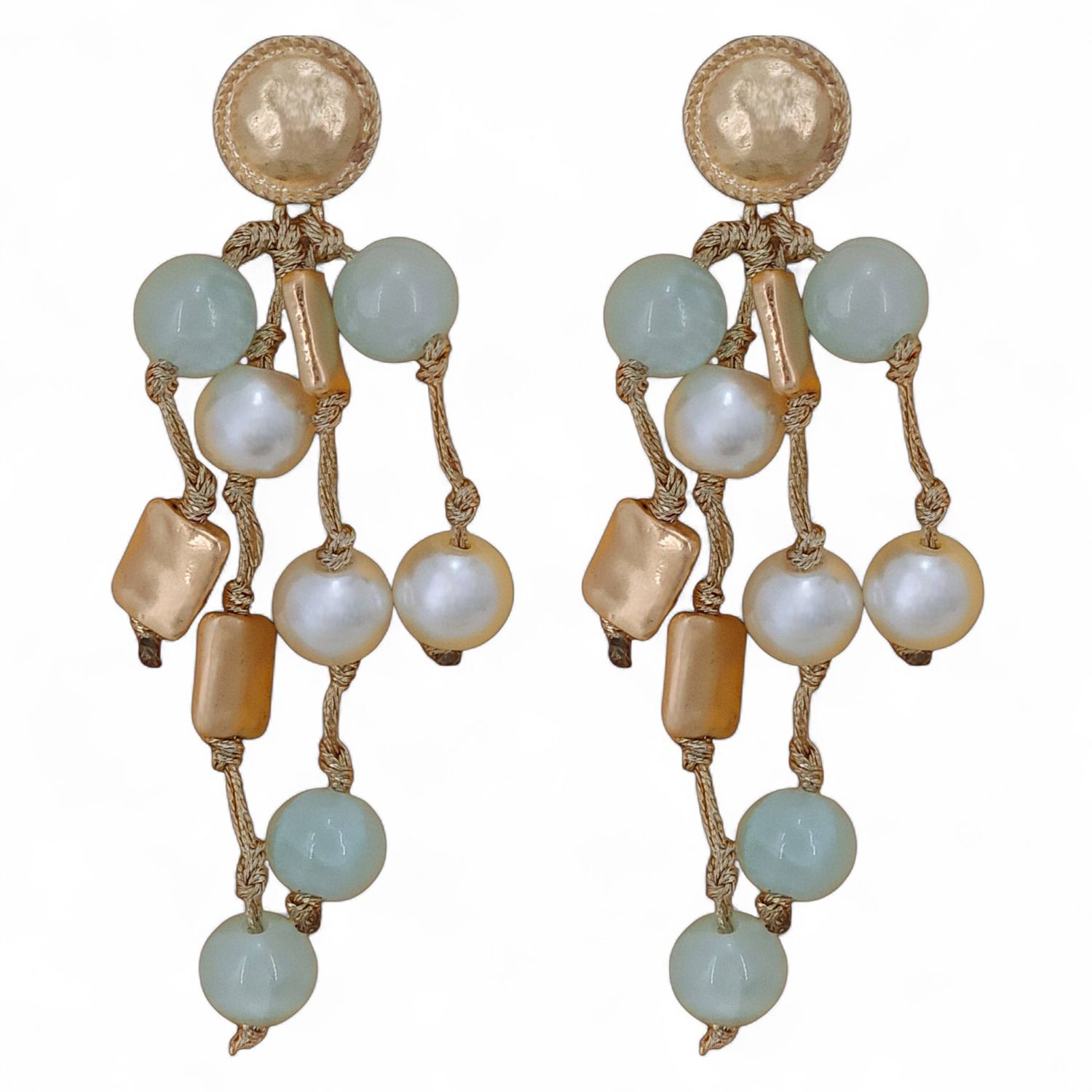 Coastal Beaded Pearl Earrings | Handmade Statement Jewelry