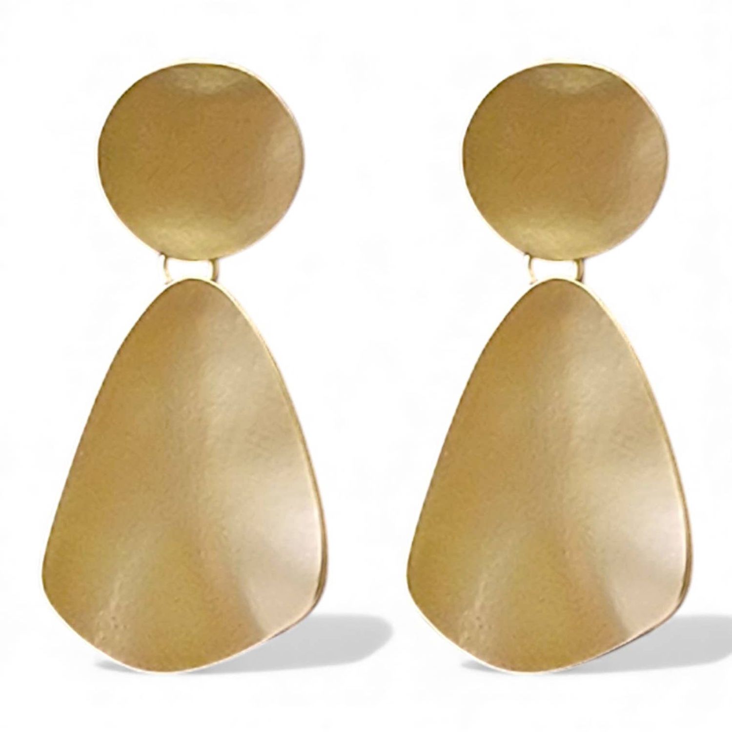 Gold Sculpted Statement Earrings | Handmade Jewelry